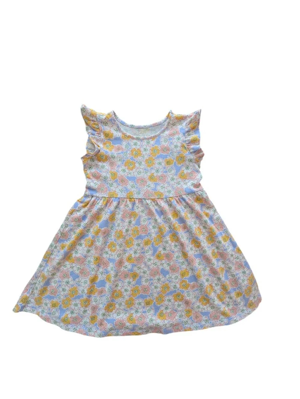 The Children's Place Girls Dress Multicolor Flower Pattern Cotton Size 4T